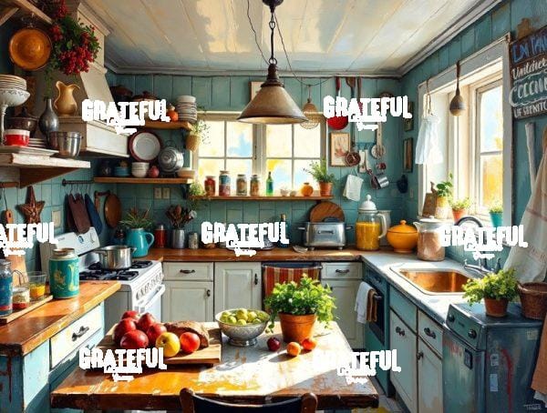 Sunny Country Kitchen in Blue