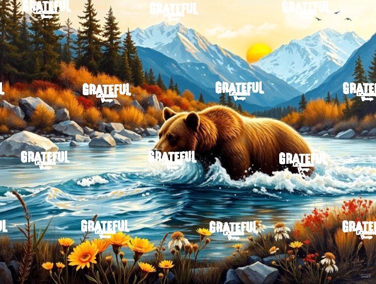 Grizzly Bear Catching Breakfast