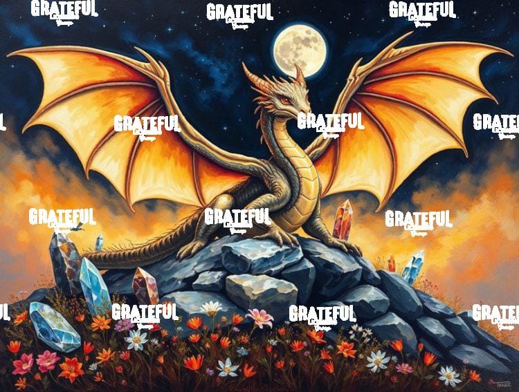 Young Dragon Under A Harvest Moon