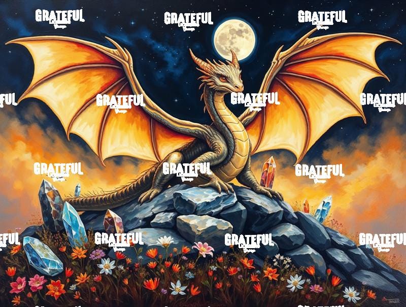 Young Dragon Under A Harvest Moon