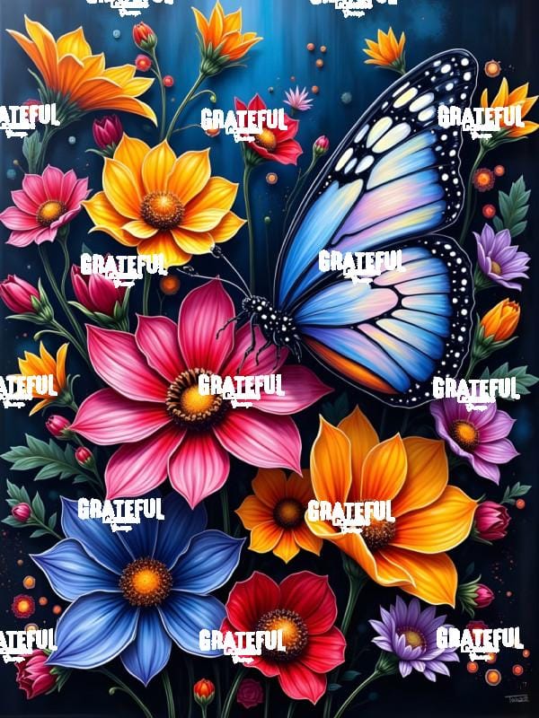 Butterfly With Wildflowers