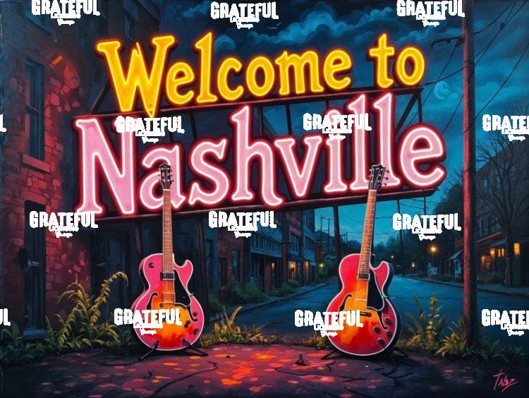Welcome To Nashville Neon Sign With Guitars