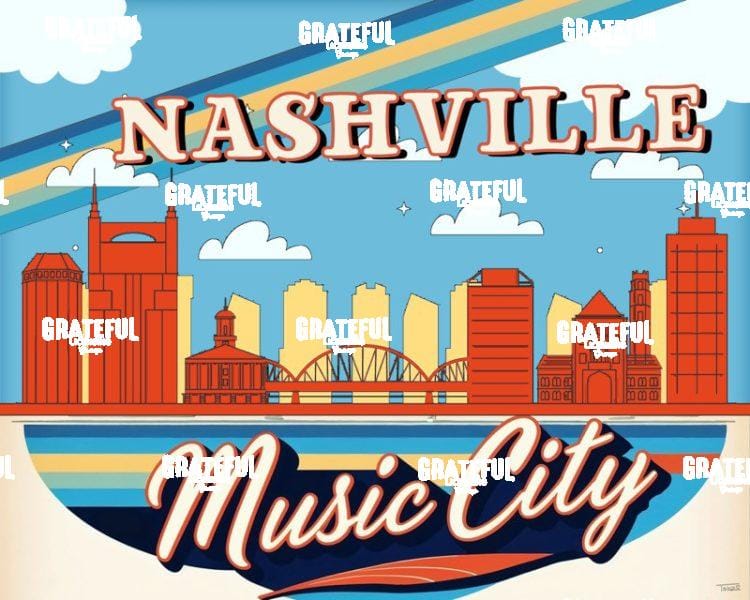 Retro Colorblock Nashville Skyline