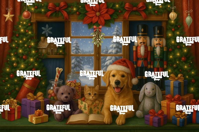 Christmas Dog Window