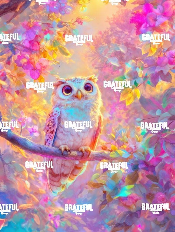 Owl in the Iridescent Forest 4