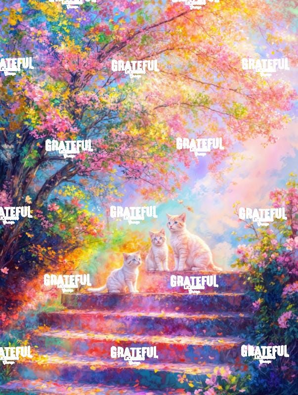 3 Kittens on Steps Rainbow Light