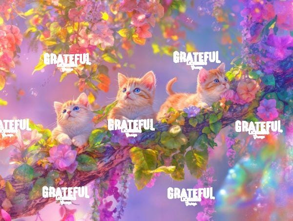 3 Kittens in the Iridescent Forest 1