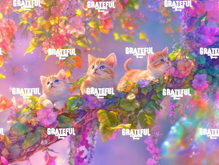 3 Kittens in the Iridescent Forest 1