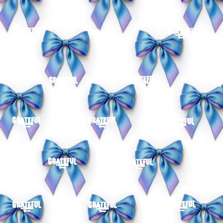 Blue Ribbon Bows on White