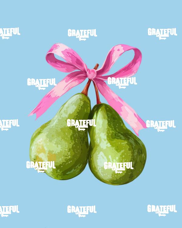 Pears with a Pink Ribbon, Flat