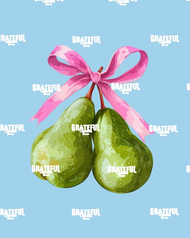 Pears with a Pink Ribbon, Flat