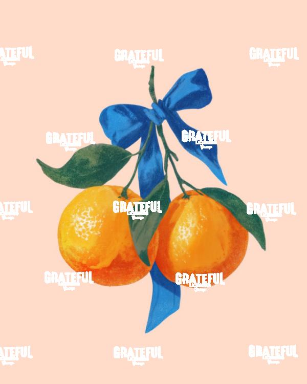 Clementines with a Blue Ribbon, Painted