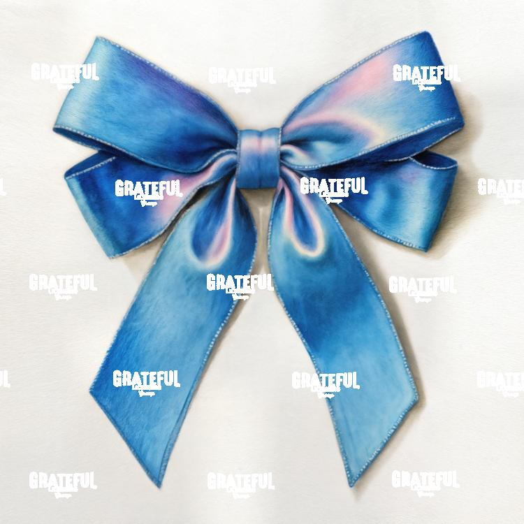 Blue and Pink Ribbon Bow 3