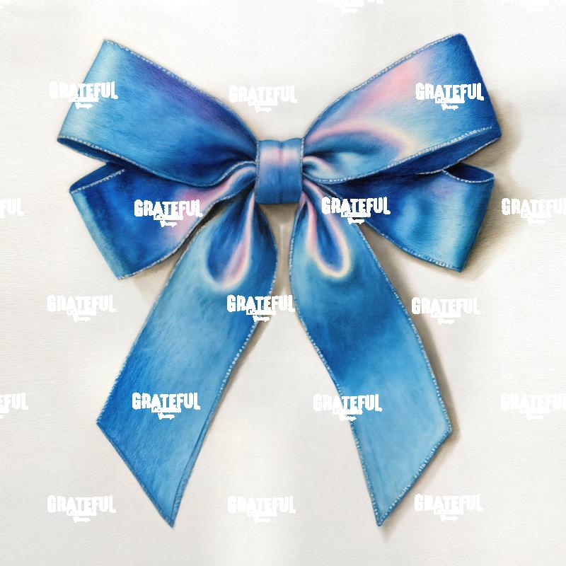 Blue and Pink Ribbon Bow 3