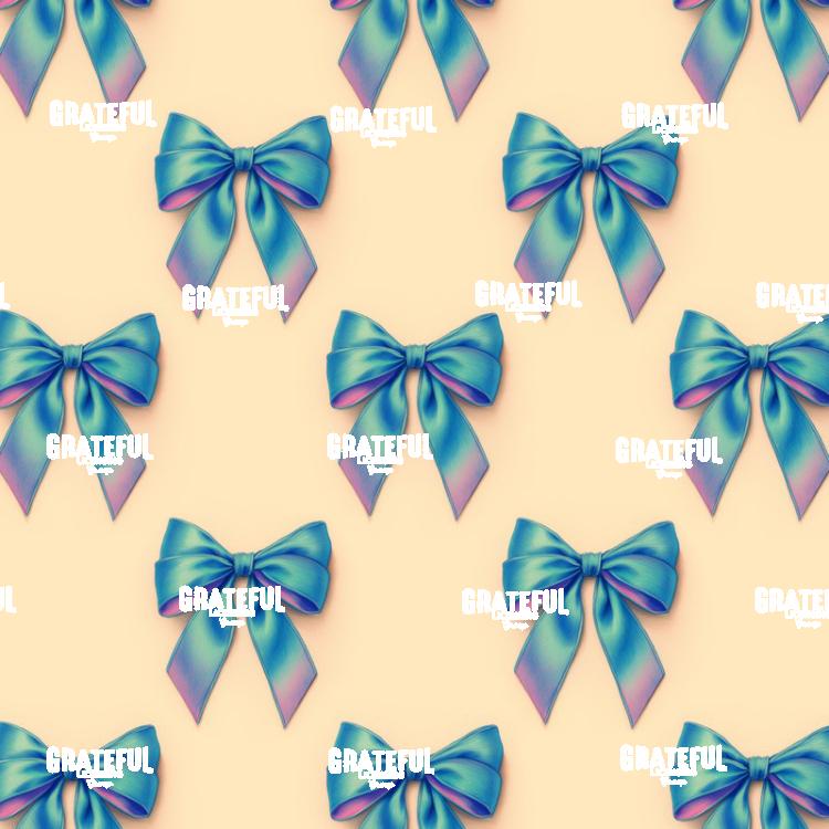Blue Ribbon Bows on Cream