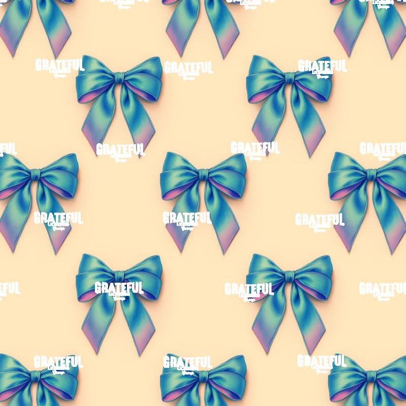 Blue Ribbon Bows on Cream