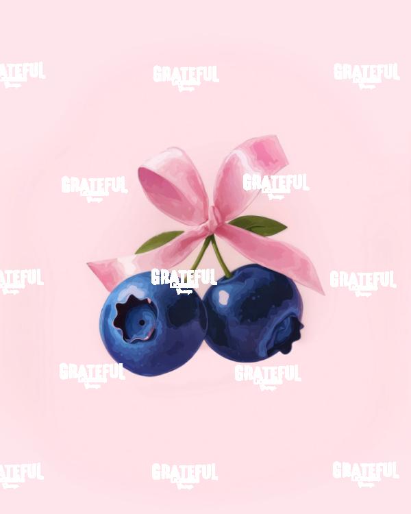 Blueberries with a Pink Ribbon