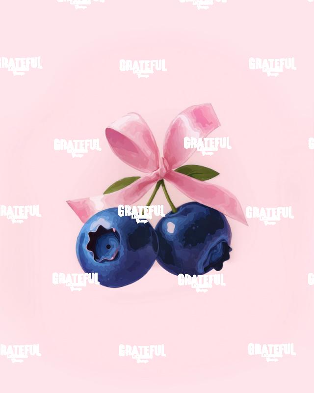 Blueberries with a Pink Ribbon