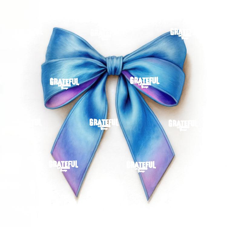 Blue and Pink Ribbon Bow 1