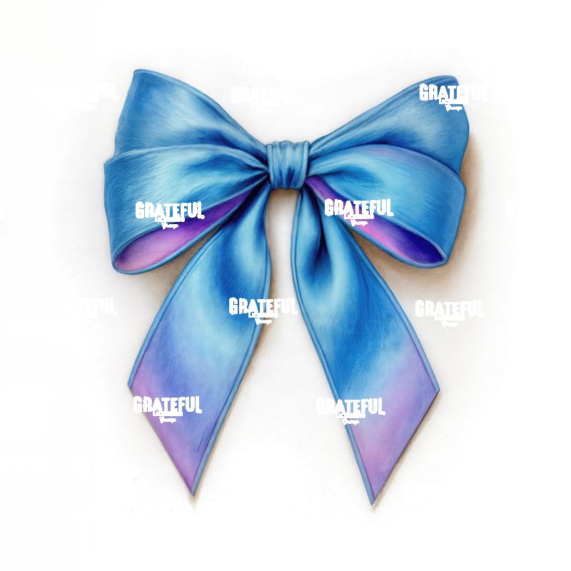 Blue and Pink Ribbon Bow 1