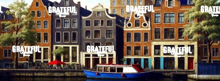 Oil Painting of Amsterdam panoramic