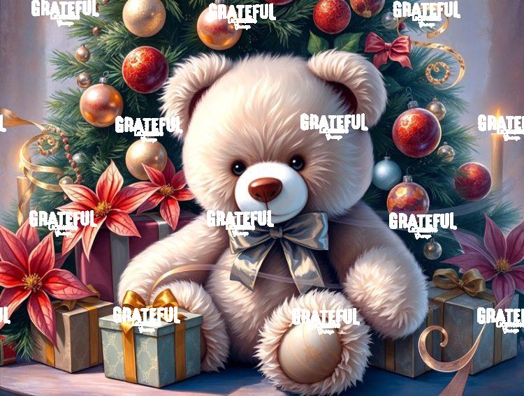 Gold Christmas Teddy Bear