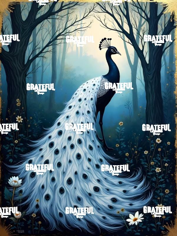 Gilded White Peacock