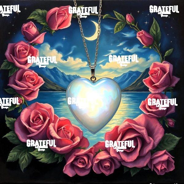 Moonstone Heart and Roses