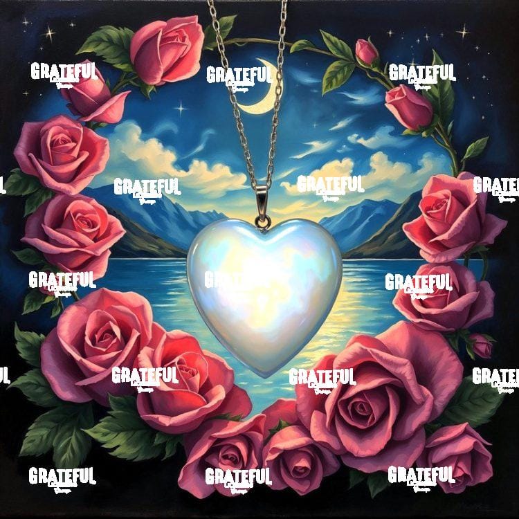 Moonstone Heart and Roses