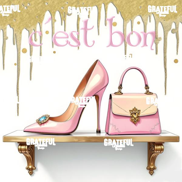 Gilded Shoe and Handbag