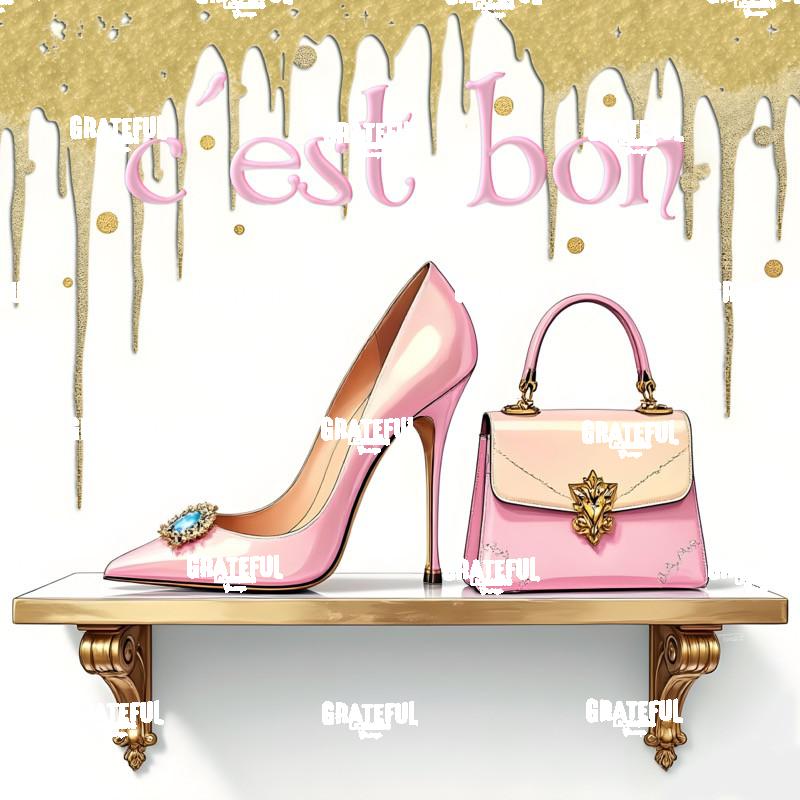 Gilded Shoe and Handbag