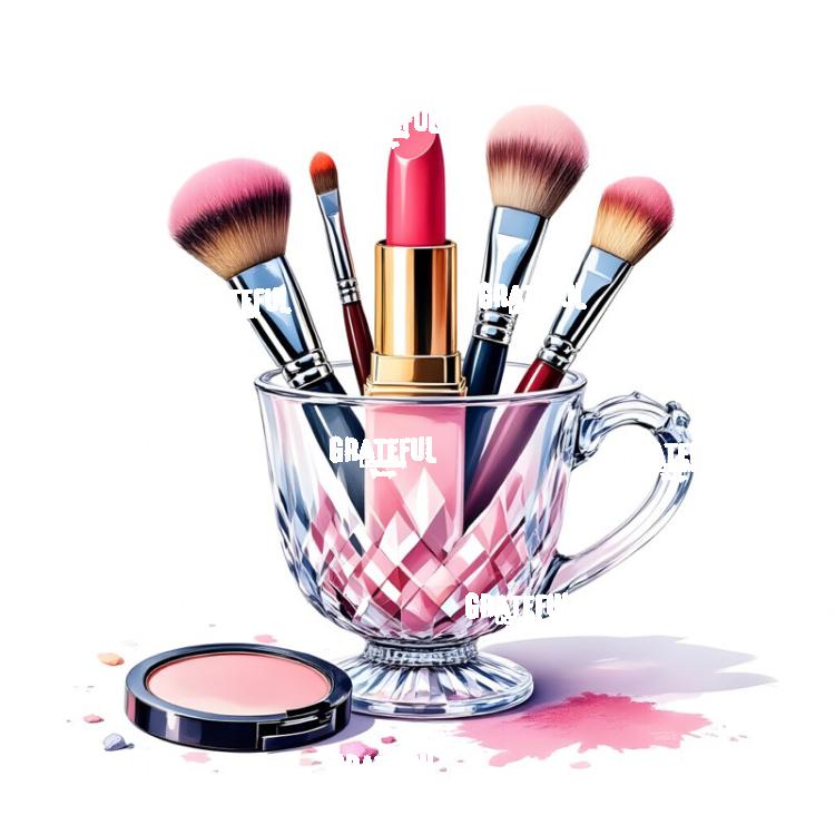 Makeup Brushes In A Crystal Cup