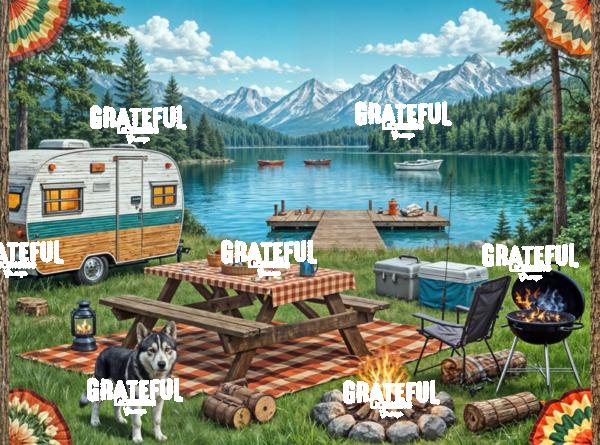 Camping with Husky