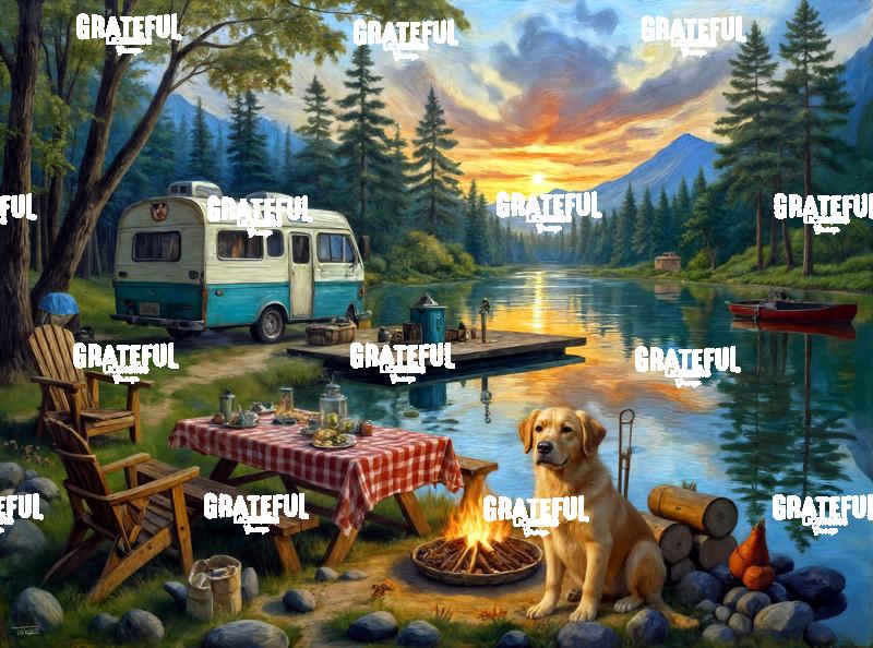 Campsite Oil Painting