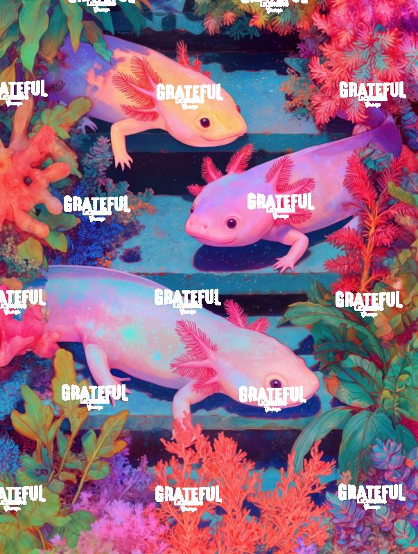 Axolotls on Underwater Steps