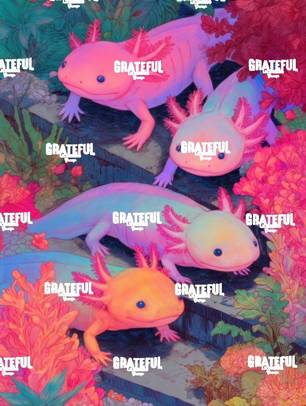 Axolotls on Underwater Steps 1