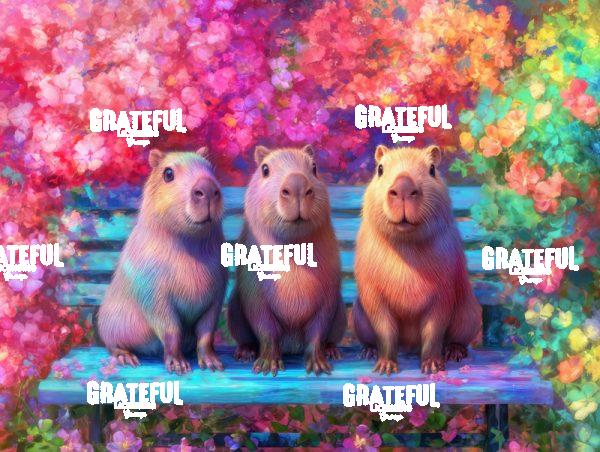 Capybaras on a Park Bench 2