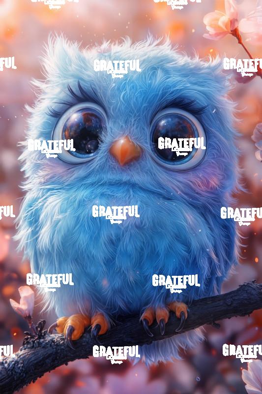 Cute Blue Baby Owl