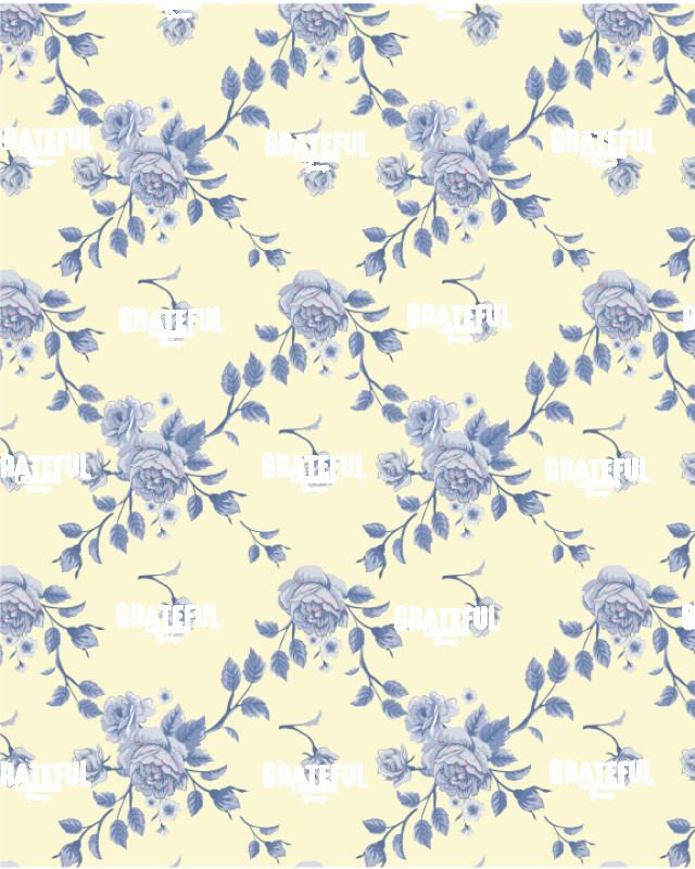 Floral Blush 1 Blue Ivory