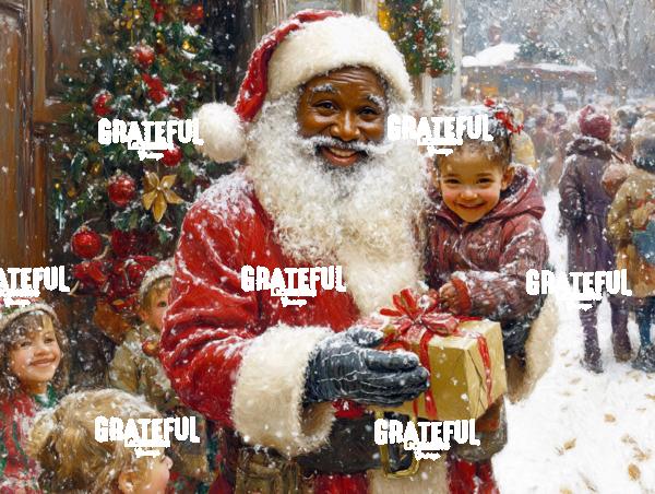 Black Santa with Gifts for Children 1