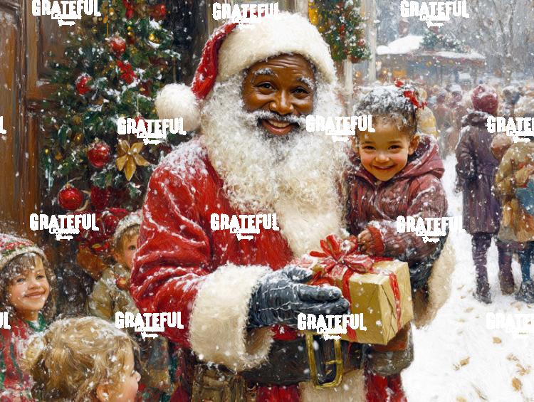 Black Santa with Gifts for Children 1