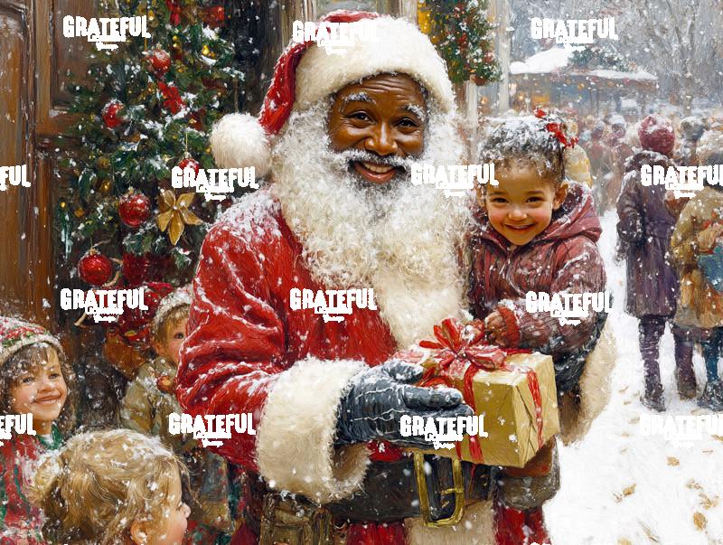 Black Santa with Gifts for Children 1