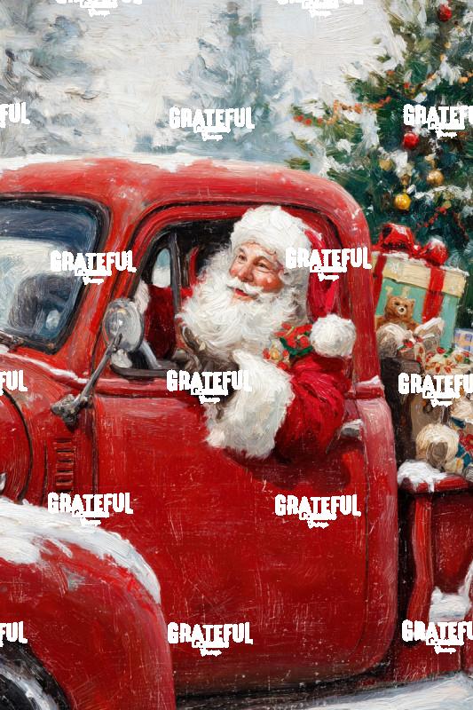 Santa in his Red Truck full of Gifts