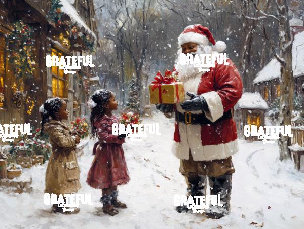 Black Santa with Gifts for Children 2