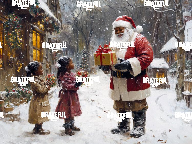 Black Santa with Gifts for Children 2