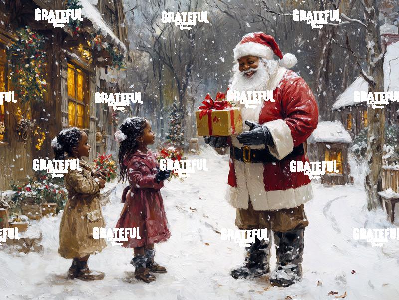Black Santa with Gifts for Children 2