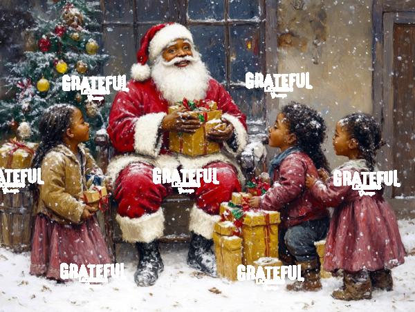 Black Santa with Gifts for Children 3