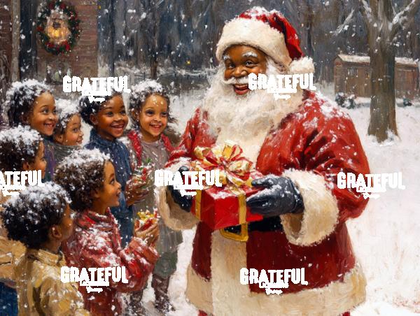 Black Santa with Gifts for Children 4