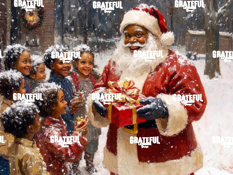 Black Santa with Gifts for Children 4