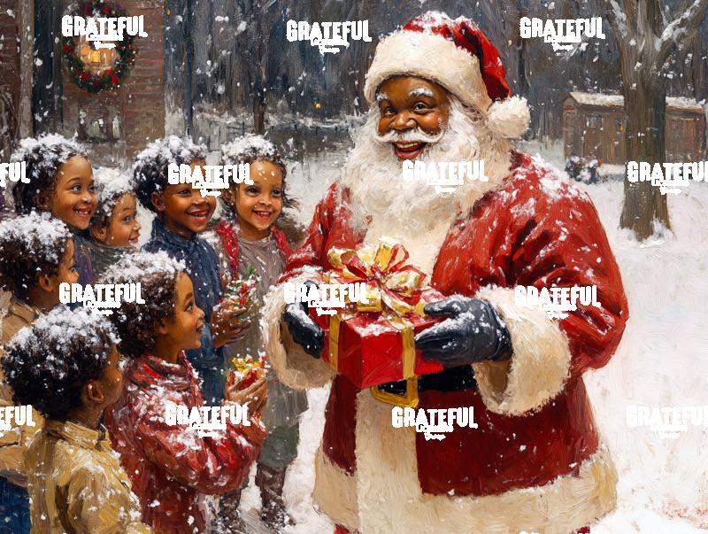 Black Santa with Gifts for Children 4